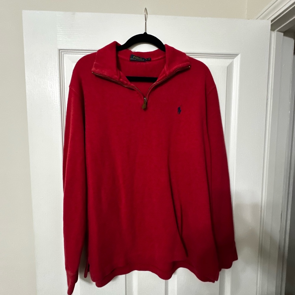 Polo by Ralph Lauren Red Zip Up Sweater